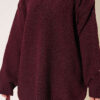 Ribbed Crew Neck Knit Tunic Burgundy – Bild 4