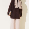 Ribbed Crew Neck Knit Tunic Brown - Imagen 3