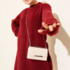 Crew Neck Sweater with Beard Detail Burgundy