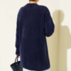 Crew Neck Sweater with Beard Detail Navy Blue - الصورة 3
