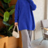 Crew Neck Sweater with Beard Detail Saxon Blue - Imagen 2