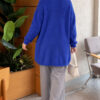 Crew Neck Sweater with Beard Detail Saxon Blue - Imagen 4