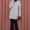 ⁦Relaxed Fit French Terry Crew Neck Tunic Grey⁩ - الصورة ⁦2⁩