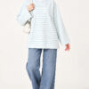 Striped Crew Neck Loose Fit Tunic Blue – Bild 3