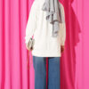 Ribbed Crew Neck Tunic with Side Slits Ecru – Bild 3