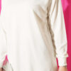 Ribbed Crew Neck Tunic with Side Slits Ecru – Bild 4
