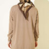 Ribbed Crew Neck Tunic with Side Slits Mink – Bild 3
