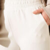 Wide Leg High Waist Elastic Pants Ecru - Afbeelding 4