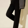 Wide Leg High Waist Elastic Pants Black - Image 2