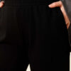 Wide Leg High Waist Elastic Pants Black - Image 4