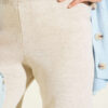 Wide Leg Knit Trousers Beige – Image 4