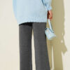 Wide Leg Knit Trousers Smoke – Image 3
