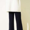 Wide Leg Knit Trousers Navy Blue – Image 3