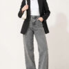 Straight Leg Light Blue Denim Jeans Black - immagine 2