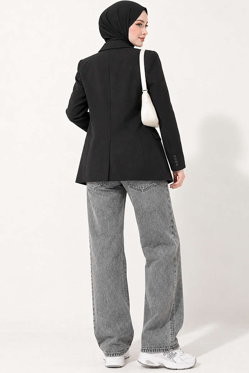 Straight Leg Light Blue Denim Jeans Black - immagine 4