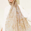 Botanical Floral Pattern Bamboo Shawl Beige