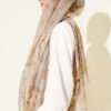 Botanical Floral Pattern Bamboo Shawl Beige - immagine 3