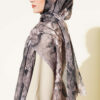 Botanical Floral Pattern Bamboo Shawl Mink - Image 3