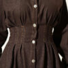 Button-Front Pleated Dress Dark Brown - Imagen 4
