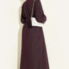 Button-Front Pleated Dress Plum - Image 3