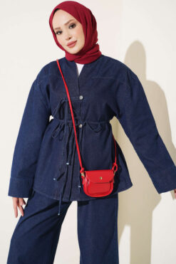 Alternative view of Brit Buttoned Cotton French Terry Two-Piece Set Dark Blue