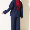 Brit Buttoned Cotton French Terry Two-Piece Set Dark Blue - Imagen 3