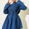 Button-Front Denim Two-Piece Set Blue - الصورة 2