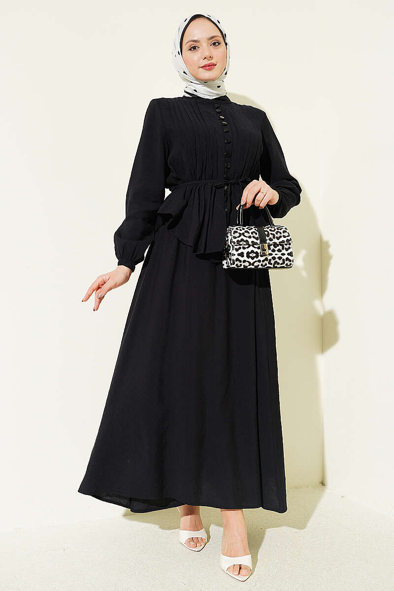 Side-tie Knit Two-Piece Set Black - الصورة 6