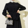 Brit Buttoned Pleated Skirt Set Black - Afbeelding 2