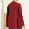 Britain-Style Button-Down Batwing Sleeve Shirt Burgundy – Bild 3