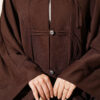 Britain-Style Button-Down Batwing Sleeve Shirt Brown – Image 4