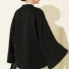Britain-Style Button-Down Batwing Sleeve Shirt Black – Image 3