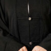 Britain-Style Button-Down Batwing Sleeve Shirt Black – Image 4