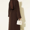 Brooch-Embellished Abaya Two-Piece Set Brown – Bild 3