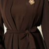 Brooch-Embellished Abaya Two-Piece Set Brown – Bild 4