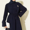 Brooch-Embellished Abaya Two-Piece Set Navy Blue – Image 2