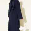 Brooch-Embellished Abaya Two-Piece Set Navy Blue – Image 3