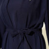 Brooch-Embellished Abaya Two-Piece Set Navy Blue – Image 4