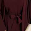 Brooch-Embellished Abaya Two-Piece Set Plum – Image 4