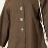 Brooch-Embellished Jacket and Two-Piece Set Khaki - Afbeelding 4