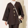 Brooch-Embellished Jacket and Two-Piece Set Brown - immagine 2