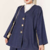 Brooch-Embellished Jacket and Two-Piece Set Blue - immagine 2