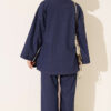 Brooch-Embellished Jacket and Two-Piece Set Blue - immagine 3
