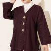 Brooch-Embellished Jacket and Two-Piece Set Plum - Image 2