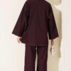 Brooch-Embellished Jacket and Two-Piece Set Plum - Image 3