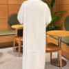 Long Knit Cardigan with Brooch Ecru - الصورة 4