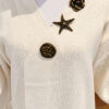 Long Knit Cardigan with Brooch Ecru - الصورة 5