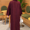 Long Knit Cardigan with Brooch Plum - immagine 4