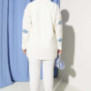 Cloud Pattern Button-Up Knit Cardigan Ecru - immagine 3