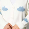 Cloud Pattern Button-Up Knit Cardigan Ecru - immagine 4